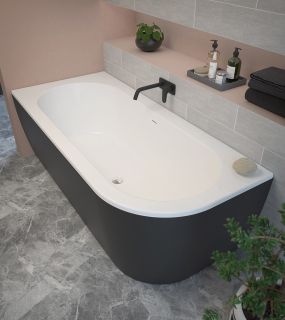 Акриловая ванна Cezares Slim Corner левая 179x79см чёрный SLIM CORNER-180-80-60-L-NERO-SET